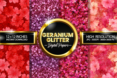 Geranium Glitter Digital Papers - 04 Variations Product Image 1