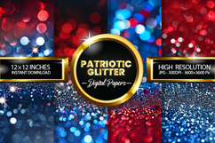 Patriotic Glitter Digital Papers - Patriotic Texture Product Image 1