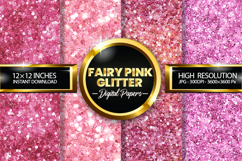 Fairy Pink Glitter Digital Papers - 04 Variations Product Image 1