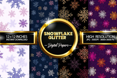 snowflake Glitter Digital Papers - 04 Variations Product Image 1