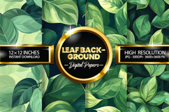Leaf Background Digital Papers - 04 Variation Product Image 2