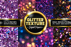 Glitter Texture Digital Papers - 04 Variations Product Image 1