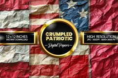 Crumpled Patriotic Digital Papers - Patriotic Texture Product Image 2
