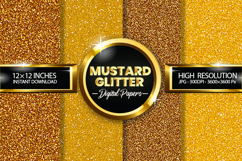 Mustard Glitter Digital Papers - 04 Variations Product Image 1