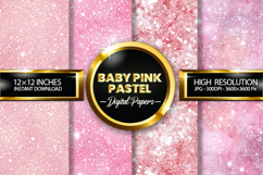 Baby Pink Pastel Glitter Digital Papers - 04 Variati Product Image 1