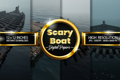 Scary Boat Digital Papers - 04 Variation Product Image 1