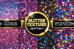 Glitter Texture Digital Papers - 04 Variations Product Image 1