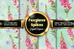 Foxglove Spikes Digital Papers - 04 Variations Product Image 1