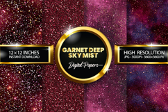 Garnet Deep Sky Mist Glitter Digital Papers - 04 Variations Product Image 1
