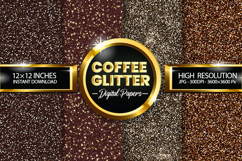 Coffee Glitter Digital Papers - 04 Variations Product Image 1