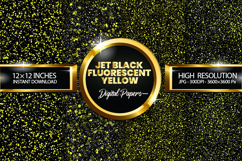 Jet Black Fluorescent Yellow Digital Papers - 04 Varitions Product Image 1