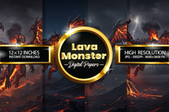 Lava Monster Digital Papers - 04 Variation Product Image 1