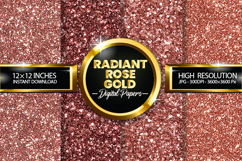Radiant Rose Gold Glitter Digital Papers - 04 Variations Product Image 1