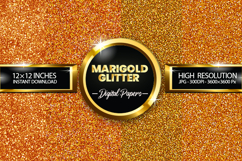 Marigold Glitter Digital Papers - 04 Variations Product Image 1