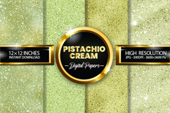 Pistachio Cream Glitter Digital Papers - 04 Variations Product Image 1