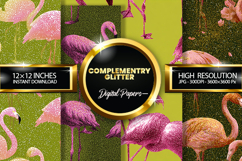 complementry Glitter Digital Papers - 04 Variations Product Image 1