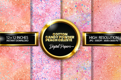 Cotton Candy Powder Peach Celeste Glitter Digital Papers Product Image 1
