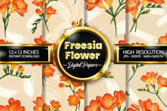 Freesia Flower Digital Papers - 04 Variations Product Image 1