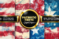 Patriotic Tiedye Digital Papers - Patriotic Texture Product Image 1