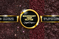 Mahogany Deep Glitter Digital Papers - 04 Variations Product Image 1