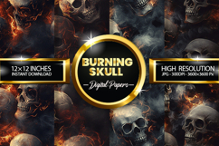 Burning Skull Digital Papers - 04 Variation Product Image 1
