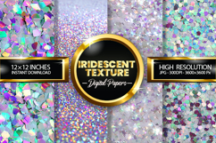Iridescent Texture Glitter Digital Papers - 04 Variations Product Image 1