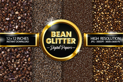 Coffee Bean Glitter Digital Papers - 04 Variations Product Image 1