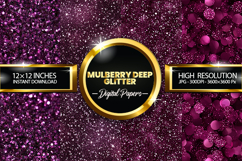 Mulberry Deep Glitter Digital Papers - 04 Variations Product Image 1