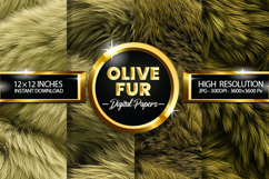 Olive Fur Digital Papers - 04 Variation Product Image 1