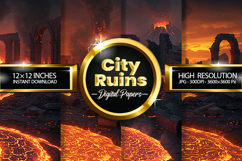 City Ruins Digital Papers - 04 Variations Product Image 1