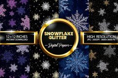 Snowflake Glitter Digital Papers - 04 Variations Product Image 1