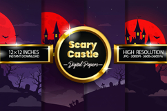 Scary Castle Digital Papers - 04 Variations Product Image 1