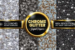 Chrome Glitter Digital Papers - 04 Variations Product Image 1
