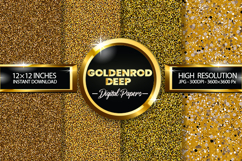 Goldenrod Deep Glitter Digital Papers - 04 Variations Product Image 1