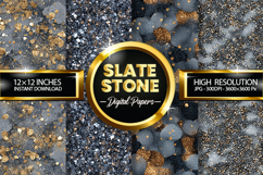 Slate Stone Glitter Digital Papers - 04 Variations Product Image 1