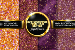 Butterscotch Plum Haze Glitter Digital Papers Product Image 1