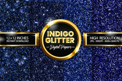 Indigo Glitter Digital Papers - 04 Variations Product Image 1