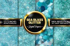 Sea Glass Glitter Digital Papers - 04 Variations Product Image 1