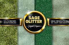 Sage Glitter Digital Papers - 04 Variations Product Image 1