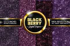 Blackberry Glitter Digital Papers - 04 Variations Product Image 1