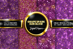 Grape Spark Sun Glow Glitter Digital Papers - 04 Varitions Product Image 1