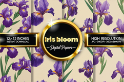 Iris Bloom Digital Papers - 04 Variations Product Image 1