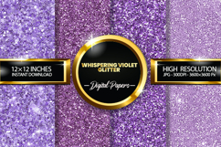Whispering Violet Glitter Digital Papers - 04 Variations Product Image 1