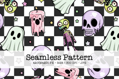Pastel Halloween Seamless Pattern - Spooky Digital Paper Product Image 1