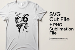 4x Skeleton 67 Six Seven SVG Cut Files Spooky Shirt Design Product Image 2