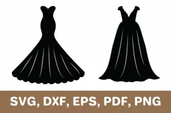 Wedding dress svg, evening dress svg, Cricut, Silhouette Product Image 1