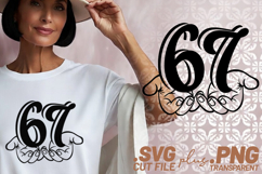 4x Number 67 Donut Skeleton Hands SVG Cut Files Shirt Product Image 2