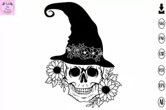 Floral Skull Svg Skull Flower Svg Halloween Svg Skull Svg Product Image 1
