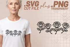 4x Floral SVG Rose Daisy Border Cut Files Cricut PNG Product Image 2