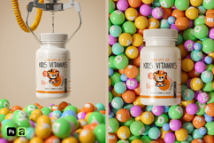 Plastic Vitamin Bottle Mockup Product Image 1